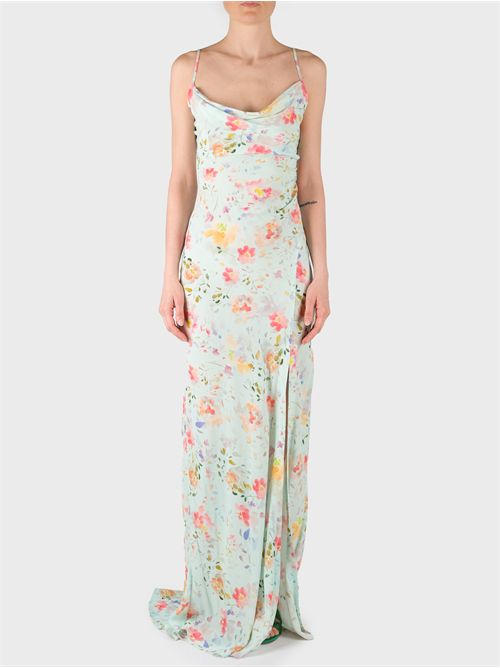 Long Crêpe Dress with Floral Print and Adjustable Straps MAR DE MARGARITAS | MMABW01175TMTC0009VE59